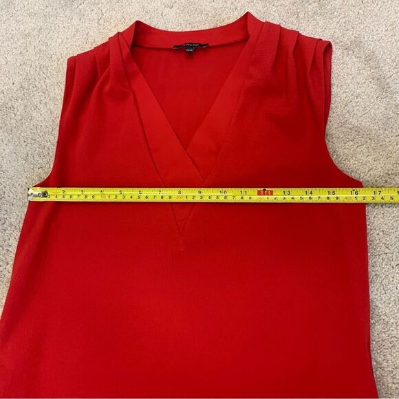 rw&co red sleeveless pleated shift dress pockets Sz XXS stretchy - Picture 11 of 12
